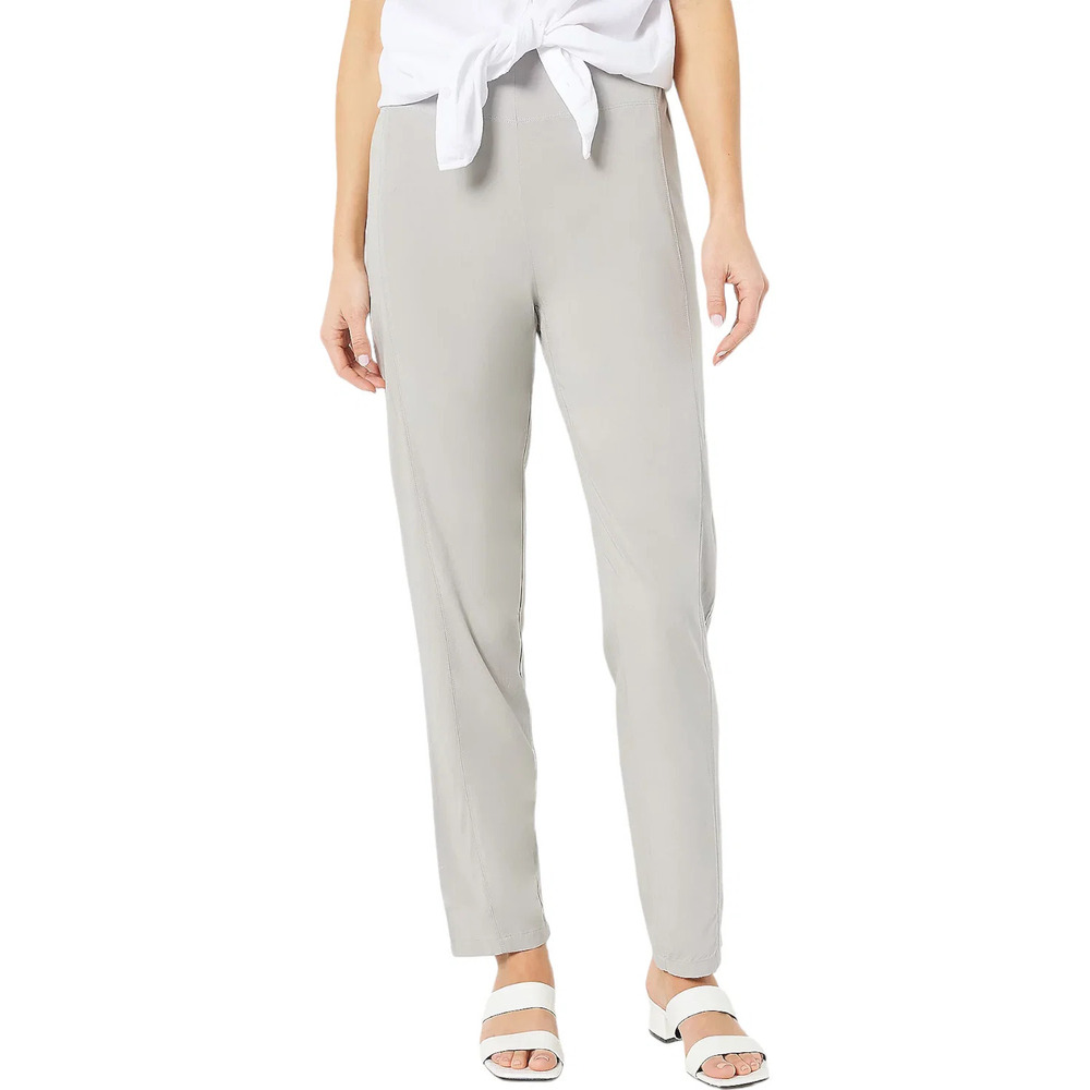 Truth + Style Full Length Straight Leg Woven Pants Gray - Regular